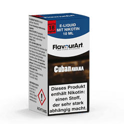 E-Liquid mit Nikotin 18 mg/ml, 10 ml Flasche, Cubana Aroma, für E-Zigaretten, intensiver Tabakgeschmack, handliches Vape-Zubehör.