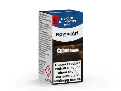 E-Liquid mit Nikotin 18 mg/ml, 10 ml Flasche, Cubana Aroma, für E-Zigaretten, intensiver Tabakgeschmack, handliches Vape-Zubehör.