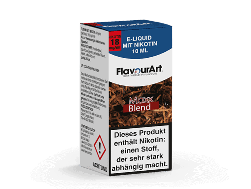 Maxx blend e-liquid mit nikotin kaufen, 10 ml, flasche, für E-Zigaretten, nikotinhaltig, aromatisiertes Liquid, rauchfrei, 18 mg/ml, Tabakgeschmack, Nikotinsucht, E-Zigaretten Zubehör, Online Shop, Deutschland.
