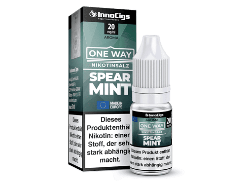 InnoCigs Spearmint Nikotinsalz Liquid, 20mg/ml, für E-Zigaretten, mit frischem Minzgeschmack und starker Nikotinwirkung.