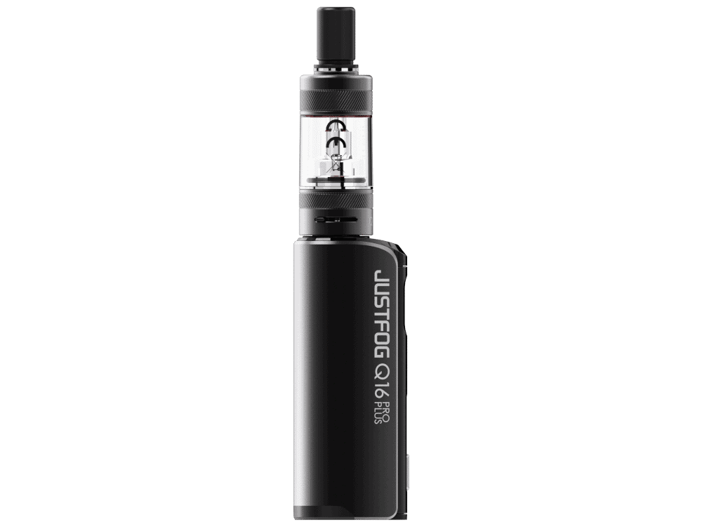 JustFog Q16 Pro Plus E-Zigaretten Set 1 USB TCQ-H49 Akku Gerät mit schwarzem Akku und Tank, Vaping, Dampf, E-Zigaretten, Dampfen, Vape, Power, tragbare E-Zigaretten, modernes Design, Liquid, Liquids, dampfen, elektronisches Rauchen.