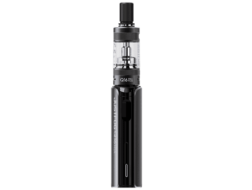 H32 Vape Elektronikzigarette mit klaren Tank und schwarzem Design, tragbar für unterwegs.