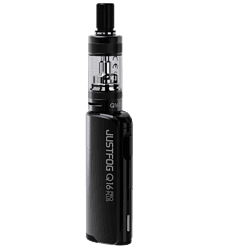 JustFog Q16 Pro Plus E-Zigaretten Set 10 Q16 PRO Plus E-Zigaretten Set aus schwarzem Gehäuse mit Tank und Display, ideal für Dampfer.