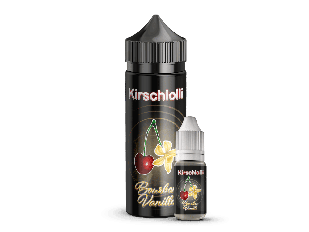 Kirschlolli Aroma Bourbon Vanille 10ml 1 Aromenliquid Kirschlolli mit Kirschen, Vanille und Bourbon-Aroma für E-Zigaretten, 60 ml Flasche.