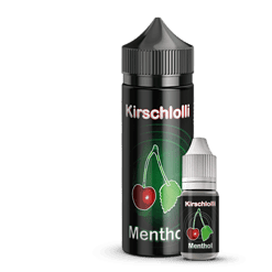 Kirschlolli Menthol E-Liquid Flasche, 30ml und 10ml, Frischer Kirschgeschmack mit Menthol für Vape Geräten.
