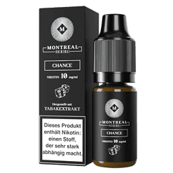 MONTREAL Original Chance E-Liquid Fläschchen mit Nikotin 10 mg/ml und Tabakextrakt, für E-Zigaretten, aromatischer Geschmack, hochwertige Nikotinoption, ideal für Raucherumsteiger.