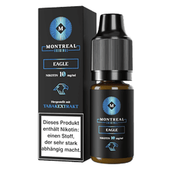 Montreal Original Eagle Nikotin 10 mg/ml, Flasche mit Tabakextrakt, für E-Zigaretten, schwarzes Design, geeignet für Dampfer, hochwertiges E-Liquid, in Dosen verpackt, für intensiven Nikotin-Kick.
