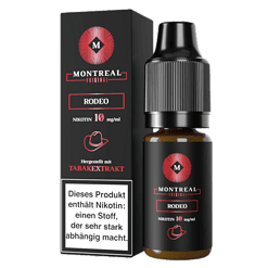 Häkelglätter mit Montreal-Rodeo-Design und 10 mg/ml Nikotin, hergestellt mit Tabakextrakt, ideal zum Dampfen.