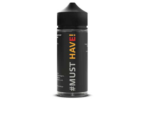 - Hochwertiger Liquid-Container mit schwarzem Deckel, ideal für E-Zigaretten und Aromen.