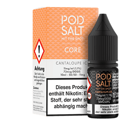 Pod Salt Cantaloupe Ice Nikotinsalz Flasche mit Verpackung, 10 ml, 11 mg/ml, 1,1% Nikotin, für E-Zigaretten, intensiver Geschmack, aromatischer Cantaloupe Melone, geeignet für Dampfer.