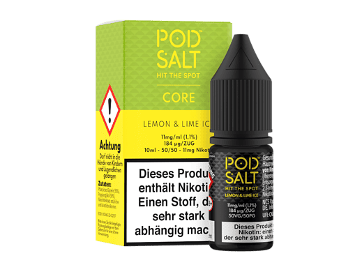 POD SALT Core Zigaretten-Are - Zitronenlimonade und Limette, 10 ml, Nikotinstärke 11 mg/ml, 50 VG/50 PG, erhältlich bei LETZ Go.