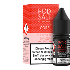 Pod Salt Hit the Spot Core E-Liquid für E-Zigaretten, mit Nikotin, Geschmack Red Apple Ice, 10ml Flasche, 1,1% Nikotingehalt, passend für Dampfer, aromatisiert, hochwertiges E-Liquid, geeignet für Vaping.