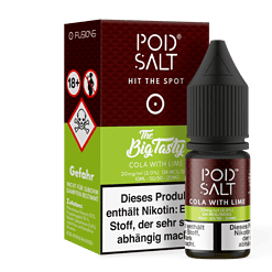 Pod Salt Cola with Lime E-Liquid Flasche für Dampfer, Nikotinfrei, 10ml, ideal für e-Zigaretten.
