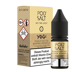 POID SALT Peanut Butter Banana Granola E-Liquid in 10ml Flasche, nikotinfrei, für E-Zigaretten geeignet, aromatischer Geschmack mit Erdnussbutter, Banane und Müsli, passend für Liquids und Vape-Geräte.