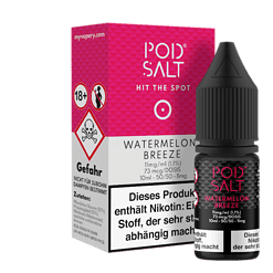Wassermelone Breeze E-Liquid-Flasche für Vaper, 10 ml, mit Nikotin, perfekt für Dampfer, pinkes Design.