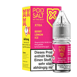 Pod Salt Hit the Spot Xtra Berry Lemon Ice E-Liquid in 10ml Flasche, für Dampfer.