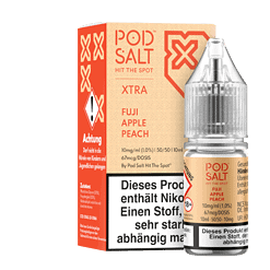Pod Salt Hit The Spot XTRA E-Liquid für E-Zigaretten, Vanille, Apfel, Pfirsich, 10ml, nikotinhaltig, geeignet für Dampfer, handliche Flasche, Geschmackserlebnis, vaporizer vaping, in Deutschland erhältlich.