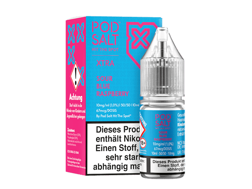 Pod Salt Hit The Spot XTRA Soure Blue Raspberry E-Zigarette, 10ml Flasche mit Nikotinsalznote, intensiv und fruchtig Geschmack, ideal für Dampfer, die starke Nikotinaufnahme suchen Relevanz.