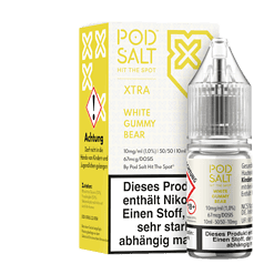 Pod Salt Hit The Spot White Gummy Bear Nikotin E-Liquid, 10ml, 1,0% Nikotin, passend für E-Zigaretten, besonders starker Geschmack, salzig-süßer Gummibär.