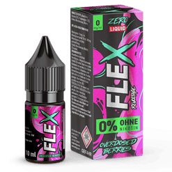 Zero Liquid E-Zigarette mit Geschmack von Überdosierten Beeren, nikotinfrei, 10 ml Flasche.