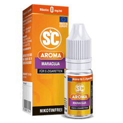 Aroma Maracuja E-Zigaretten Liquid, Nikotinfrei, für E-Zigaretten, 10 ml Flasche, leckere Maracuja-Note, bekannt für fruchtigen Geschmack, MADE IN EUROPE, ideal für Dampfer, aromatischer E-Liquid Genuss.