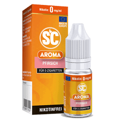 Fruchtiges Pfirsich-Aroma E-Liquid für E-Zigaretten, nikotinfrei, 10ml Flasche, SC Aroma, ideal zum Selbstmischen, intensiver Geschmack.