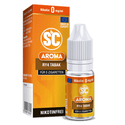 SC Aroma RY4 Tabak E-Zigaretten Liquid, nikotinfrei, 10ml Flasche, made in Europe, für E-Smoker, bequeme Anwendung, aromatische Tabaknote, ideal für Dampfer.