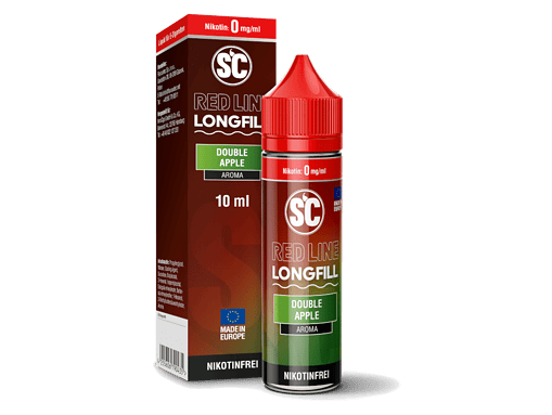 Aromaflasche von Red Line Longfill mit Apfelduft, 10 ml, nicotine frei, ideal für E-Zigaretten.