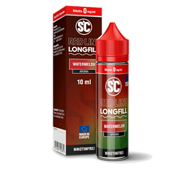 Saftige Wassermelone E-Zigaretten-Aroma in einer 10 ml Flasche, nikotinfrei, perfekt für Longfill-Dampfer, hergestellt in Europa.
