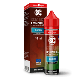 Aromatische E-Zigarette Longfill-Flasche im 10ml Blau-Mix, nikotinfrei, perfekt für Selbstmischer.