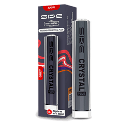 SKE CRYSTAL Plus Grey Akkutank, kompatibel mit Crystal Pods für brillante Vaporqualität und lange Laufzeit.