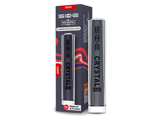 SKE CRYSTAL Plus Grey Akkutank, kompatibel mit Crystal Pods für brillante Vaporqualität und lange Laufzeit.