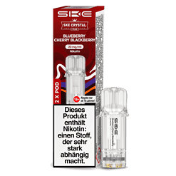 SKE Crystal Plus Blueberry Cherry Blackberry Nikotin 20mg/ml, 2er Pack, Vape Pod.