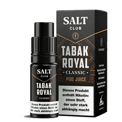 SALT CLUB Tabak Royal Classic Pod, nikotinfrei, intensiver Tabakgeschmack, 10 mg/ml Nikotin, handlicher Vape-Tank, ideal für Dampfer, hochwertiges E-Zigaretten Zubehör, in hochwertiger Verpackung.