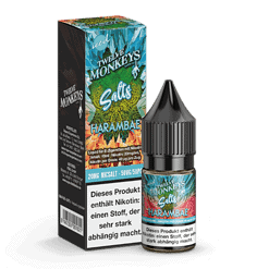 Innovatives Harambae Salz Nikotin Liquid Flasche und Verpackung für E-Zigaretten, vibrant Design, für intensiven Geschmack und Nikotinwirkung, ideal für Dampfer und E-Zigaretten-Enthusiasten.