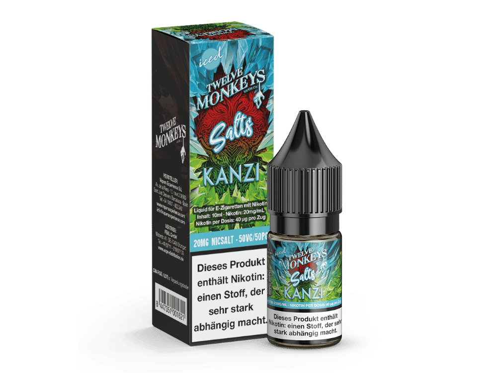 Twelve Monkeys - Iced - Kanzi Nikotinsalz Liquid 1 B52TWELEVE-MONKEYS-SALTS-KANZI-Flüssigkeit-Zigaretten-Alt- und-Neu.