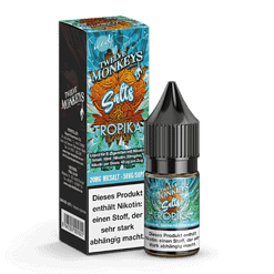 Twelve Monkeys Salts Tropika Nikotinsalz Liquid, 10ml Flasche, für E-Zigaretten, mit Nikotin, in nostalgischem Design, ideal für dampfende E-Shisha, sorgfältig abgestimmt für intensive Nikotin-Levels.