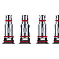 4x futuristische, silberne Atomizer für E-Zigaretten mit roten Dichtungen, angezeigt auf dunklem Hintergrund, modern gestaltet, hochwertiges Vape-Design, für eLiquids geeignet.