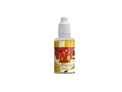 Vampire Vape Aroma Vanille Tabak 30ml Flasche, E-Liquid Aroma für E-Zigaretten, vielseitiges Tabakaroma, ideal für Selbstmischungen, nur für Erwachsene geeignet.