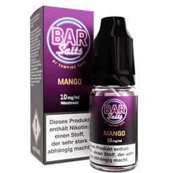 BARSalt Mango Nikotinsalz E-Liquid für Vape, 10 mg/ml, praktische Flasche.