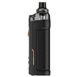 Vape-Gerät in Schwarz mit ergonomischem Design, LED-Licht und wechselbarem Akku, ideal für Einsteiger und erfahrene Dampfer.