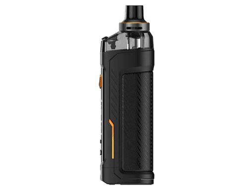 Vape-Gerät in Schwarz mit ergonomischem Design, LED-Licht und wechselbarem Akku, ideal für Einsteiger und erfahrene Dampfer.