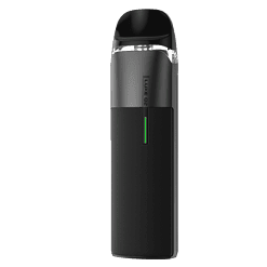 Leere E-Zigaretten-Pod mit schwarzem und silbernem Design, LED-Anzeige, kabellos, für Vape-Dampfen.