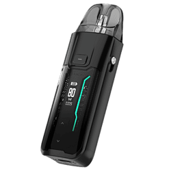 Vaporesso LUXE XR MAX E-Zigaretten Set 10 Modernes Elektronik-Vape Gerät mit digitalem Display und Touch-Steuerung in Schwarz.