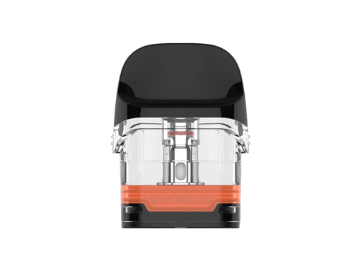 VAPORESSO Pod-System mit transparentem Tank und schwarzem Mundstück, modernes Design, ideal für dezentes Dampfen und unterwegs.