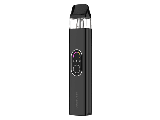 Vaporizer Vaporesso Luxe PM40, tragbare E-Zigarette mit digitalem Display und einstellbarer Temperatur, schwarzes Design.