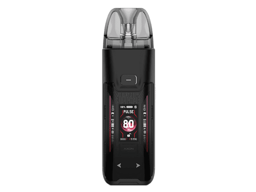 Moderne Vaping-Pod mit digitalem Display, schwarz, kabellos und kompakt für unterwegs.