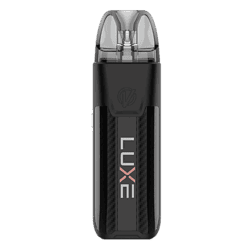 Hochwertige VapoPod E-Zigarette, schwarz, mit transparentem Mundstück und modernem Design, ideal für Dampfer, langlebig und stylish.