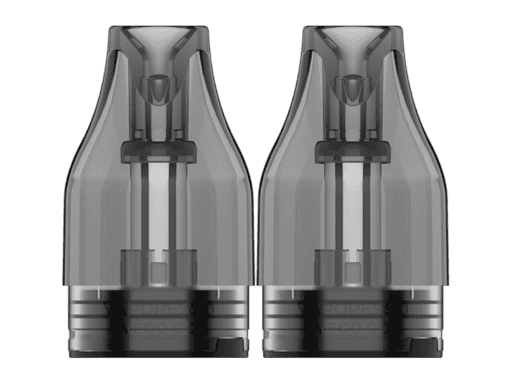 Zwei transparente Vapes mit silbernen Basen, ideal für Tabak- oder Nikotin-Zigaretten.