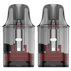 Vaporesso Vibe Ersatzpod Set, 2 Stück, transparente und rote Farbe für effizienten E-Zigaretten-Vape, langlebige und leichte Bauweise.